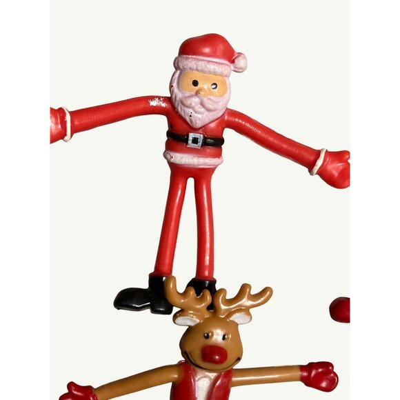 Set Of 4 Christmas Holiday Character Bendable Toys - Picture 3 of 5